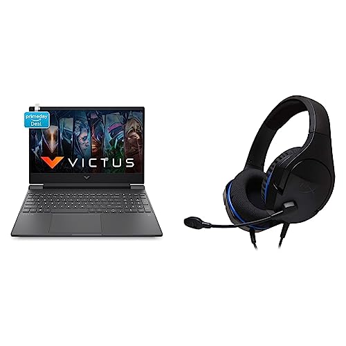 Image of HP Victus Gaming 12th Gen Intel Core i5 12450H Processor 15.6 inch(39.6 cm) FHD Gaming Laptop & HyperX Cloud Stinger Core - Gaming Headset (Black) for PS