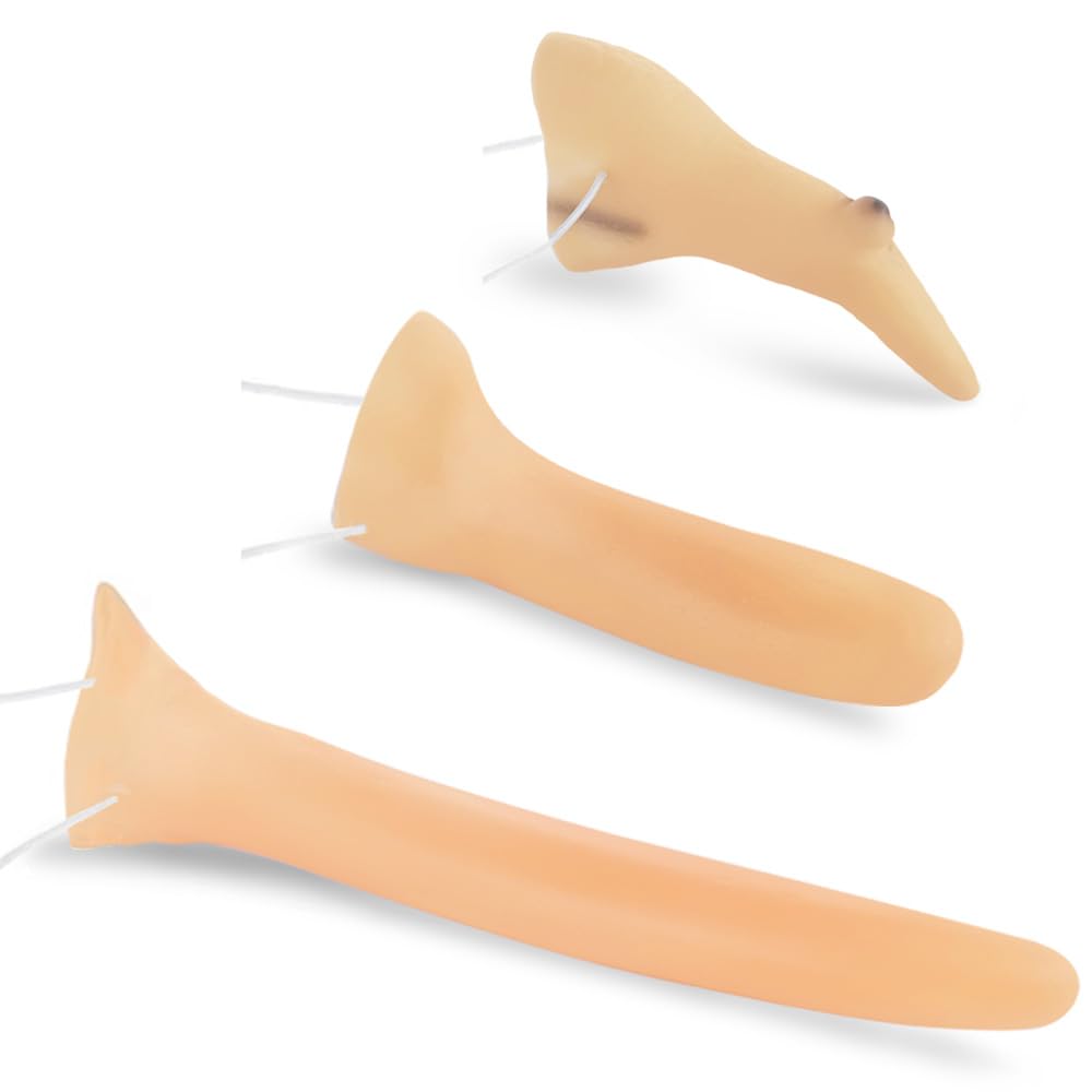 3PCS Fake Long Nose Halloween Costume Accessories Witches Latex Prosthetic Nose Witch Pointy Big Nose Cosplay Party Supplies Props Dress Up