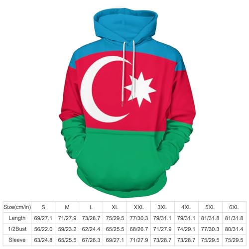 Sweat à capuche pour hommes drapeau azerbaïdjanais chaud