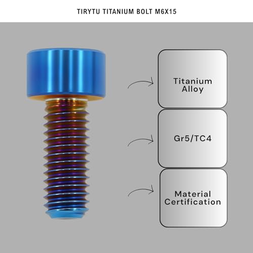 Image of Titanium Bolts M6x15 Hex Socket Screws, Burnt Blue, 6PC