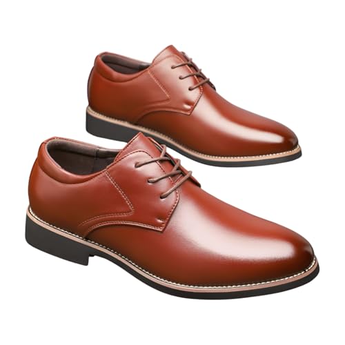 Santimon Men's Leather Lace-Up Dress Shoes, Classic Formal Oxford Shoes