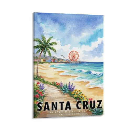 Poster aquarelle Santa Cruz pour sublimer la décoration esthétique de votre chambre