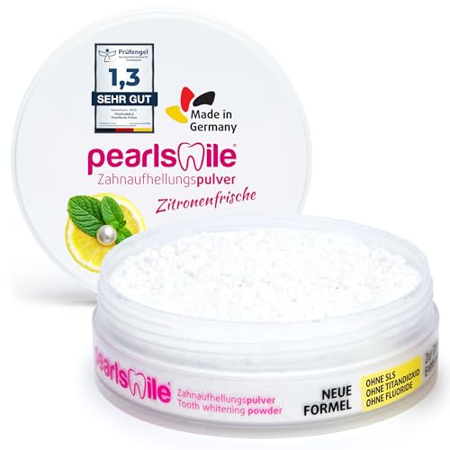 PearlSmile Teeth Whitening Powder - Zahnaufhellung Sehr Gut 2024-2025 - Zahnpulver für Weiße Zähne - Zahnbleaching & Aufhellung - Bleaching Zähne gegen Zahnverfärbungen - Zähne bleichen Zuhause