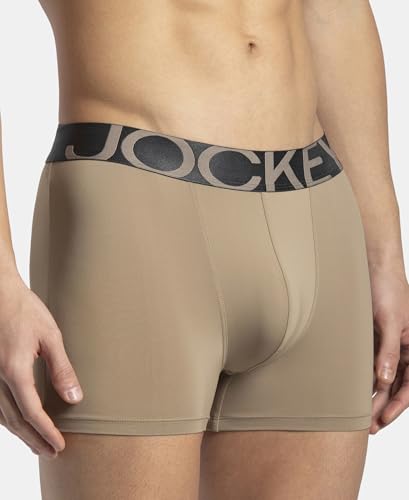 Image of Jockey IC28 Men's Tactel Microfiber Elastane Stretch Solid Trunk with Moisture Move Treatment
