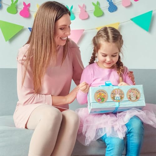 aufkleber ostern 144 Osterhasen- und Eieraufkleber, selbstklebend,aufkleber ostern mit Osterhasen und bunten Eiern (geeignet für Grußkarten/Geschenkverpackungen).
