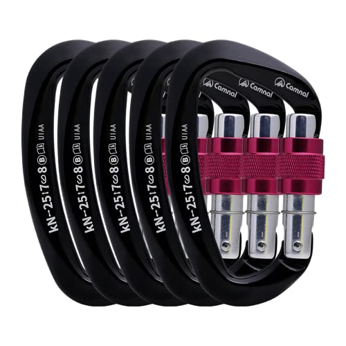 Heavy Duty Carabiner UIAA Certified Locking Carabiner 25KN (About 5620 lbs) Screw Lock Carabiner D Shape Carabiner Clip for Rock Climbing, Mountaineer, Aerial Work