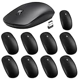 Kingdder 10 Pack Mouse for Laptop 2.4G Computer Mouse 1000 DPI Optical with USB Receiver Bulk Compatible with Windows, PC, Computer, Laptop