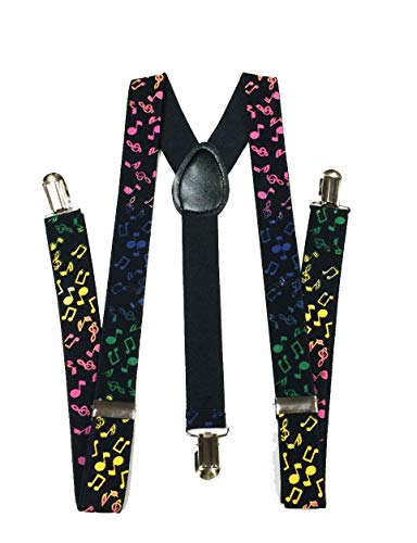 Fashion Suspenders (One Size, Rainbow Music Notes)