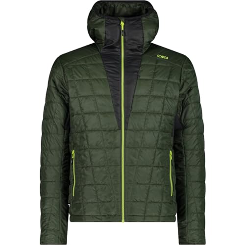 CMP M Jacket Fix Hood Polyester 20d Grün - PrimaLoft Warme ultraleichte Herren PrimaLoft Isolationsjacke, Größe 58 - F