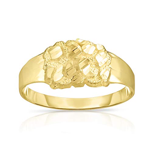 Floreo 10k Yellow Gold 9.3mm Round Nugget Ring, Size 9