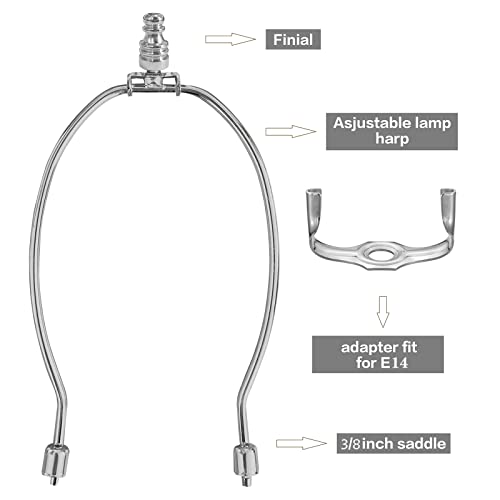 Gigivosha Lamp Shade Harp Holder For Table And Floor Lamps,2 Set Heavy Duty Detachable Lamp Shades Bracket With 3/8 Standard Saddle And Lamp Finials thumb #3