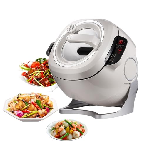 Electric Self Stirring Pot Automatic Cooking Machine, 1000W 6L Automatic Pot Stirrer for Cooking, 360° Rotating Stir Fry Machine, Multi-Function Kitchen Robot for Stewing & Frying