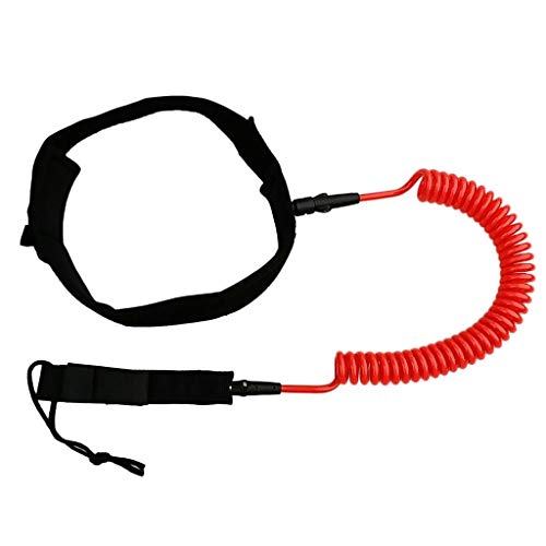 Coleira de 3 m com 7 mm enrolada da menolana – Rodas duplas de aço inoxidável – para surfe e placa d