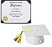 White Plastic Graduation Cap Cake Topper with Graduation Diploma Layon
