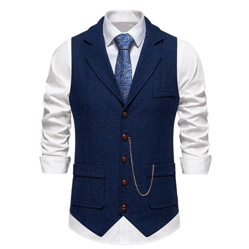 Men's Suit Vest Spring Summer Vintage Lapel Chain Suit Vest Waistcoat for men3