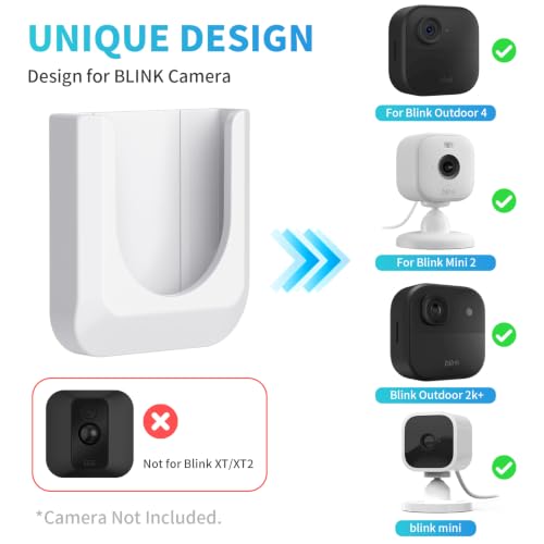 Image of Blink Mini 2 No Drill Wall Mount Bracket for Blink Mini 2 /Blink Outdoor 4 /Blink Indoor Camera,No Screw Adhesive Blink Camera Mount for Blink Indoor Outdoor Camera 3Pack (Camera Not Included),White