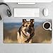 Running German Shepherd Dog Desk Mat Non-Slip Laptop Writing Pad Large Keyboard Mousepad with Rubber Base 23.6