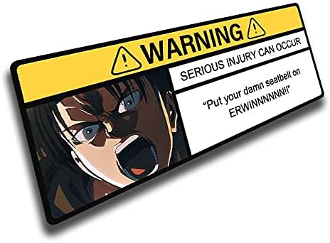 EARLFAMILY 5.1'' Driving Safety Warning Anime Car Stickers Cartoon Angry Character Decal Car Accessories Sun Visor Window Decoration