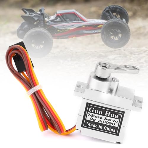SALUTUYA Hochgenauer 9G Metall Servo Ultra-leiser Sound Fit für WPL B1 B14 B16 B24 C14 C24 B36 1:16 RC Truck(Silver)