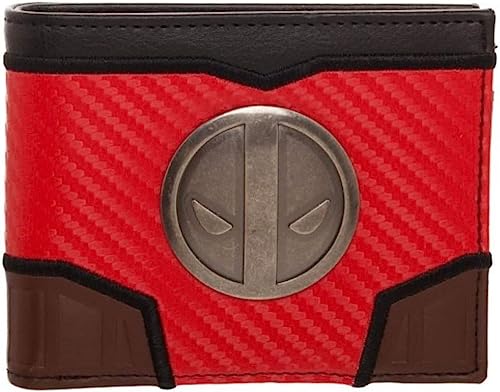 TCB Creations Superhero Dead Pool Carbon Fiber Badge Bi-Fold Wallet