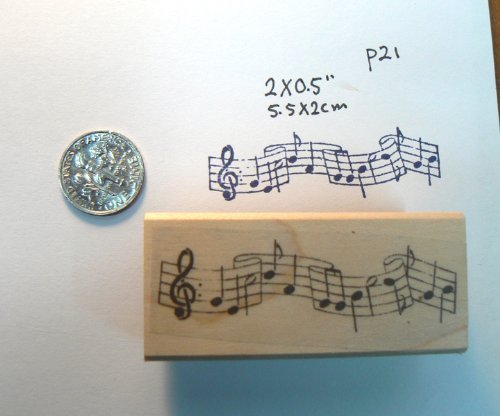 Music Notes bar Rubber Stamp WM P21