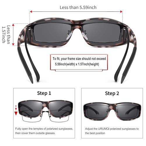 Image of URUMQI Polarized Sunglasses Fit Over Glasses for Men Women, Wraparound Sun Glasses UV400 Protection for Driving Fishing