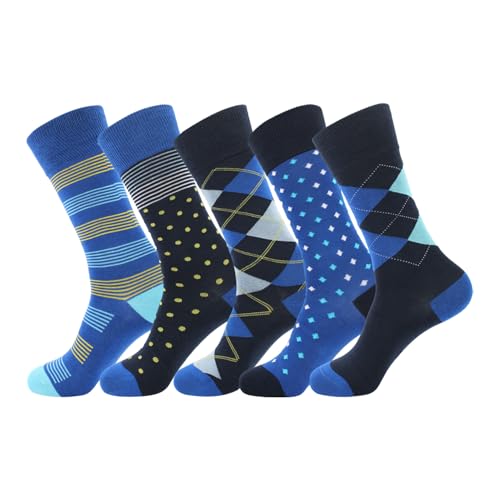 7DayOtter Modal Odor Resistant Dress Sock for Men Cotton Business Crew Patterned Dress Socks