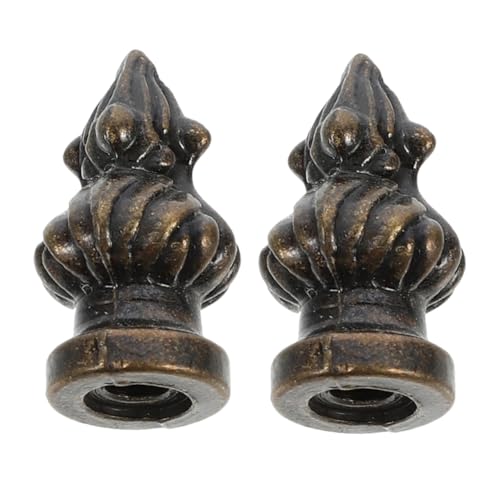 ETHZZLE 2個 レトロデザイン亜合ランプフィニアル シャンデリア テーブルランプ用装飾キャップ 取り付け簡単 耐久性装飾ノブ