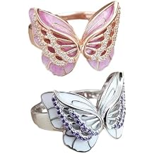 2PCS F*ck My Trauma Double Butterfly Ring, Double Butterfly Inspirational Ring,Shiny Crystal Butterfly Ring,To My Daughter Butterfly Ring,Butterfly Fidget Ring,for Women Gift
