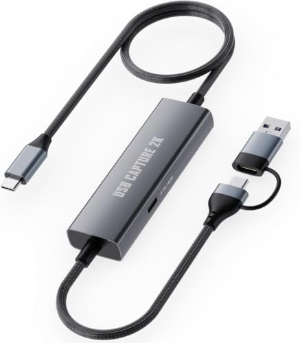 Image of 1080P 60FPS 2K@30Hz Capture Card, Type C to USB-A /C Video Capture Card USB 3.0 with 100W Power Delivery Ultra-Low Latency for Streaming, Recording, Gaming Compatible with Switch, iPad, Steam