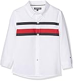 Tommy Hilfiger Printed Global Stripe Shirt L/S Blusa, Blanco (Bright White), 152 (Talla del Fabricante: 12) para Niñas