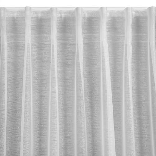 Cortina blanca transparente con estructura de lluvia elegante para riel de techo 3