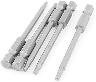 sourcing map 1/4 Inch Shank 2.5mm Tip 75mm Long Hex Magnetic Screwdriver Bits 5pcs