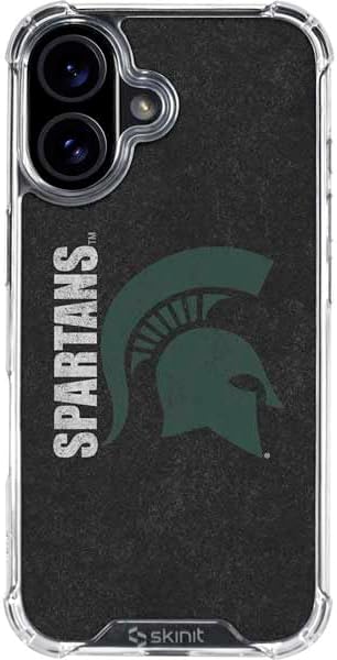 Skinit Clear Phone Case Compatible with iPhone 16 - Officially Licensed Michigan State University Bold Spartans Logo Design