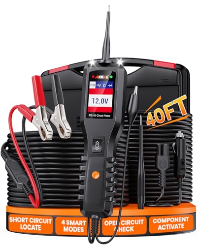 ANCEL PB100 Automotive Power Circuit Probe, 12-24 VDC Car Electrical System Diagnostic Test Tool, AC/DC Current Resistance Continuity Load Circuit Tester, Digital Volt Meter Ohmmeters, 40FT Cable