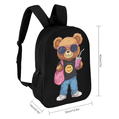 Fashion Bear 17 Inch Travel Backpack Laptop Daypack Lightweight Double Shoulder Bag Weekend Bags2