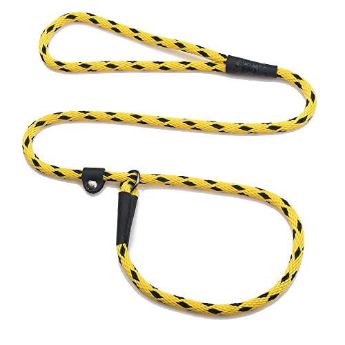 Mendota Pet Slip Leash - Dog Lead and Collar Combo - Made in The USA - Black Ice Yellow, 3/8 in x...