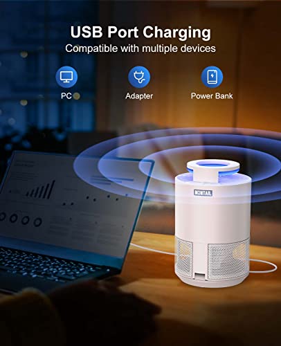 Fly Traps For Indoors, Nontail Indoor Fruit Fly Trap With 360°Uv Light Fan, Catcher & Killer For Mosquito, Gnat, Moth, Fruit Flies, 4 Sticky Glue Boards Included, White #TOP3