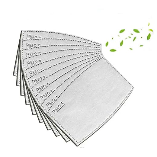 50 Pcs 5 Layers Replaceable Filters PM2.5 Activated Carbon Filter, Protective Mouth Filter for Outdoor