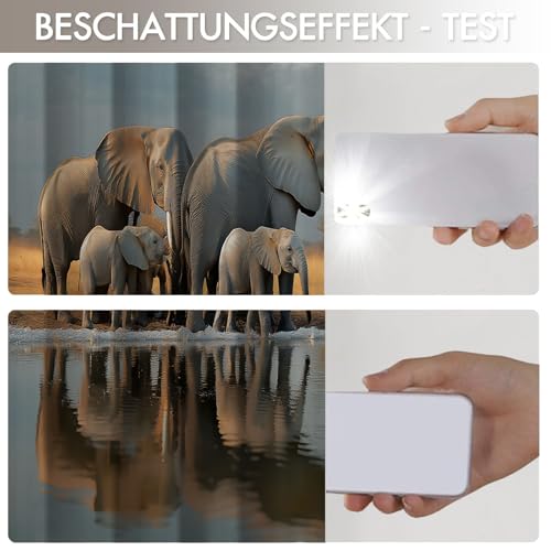 Rideaux éléphants gris occultants pour décorer les fenêtres du salon et de la chambre