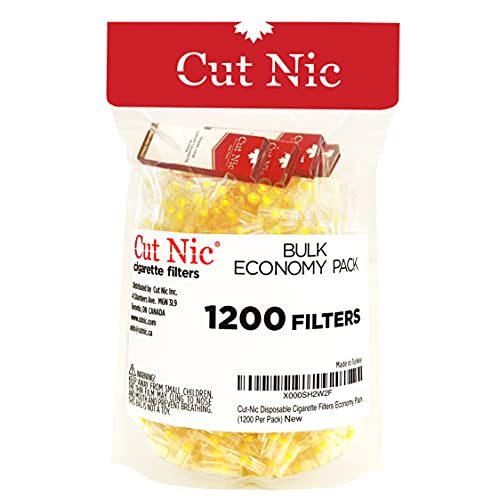 Cut Nic 4 Hole Disposable Cigarette Filters (1200 Filters) Including 4 Travel Cases