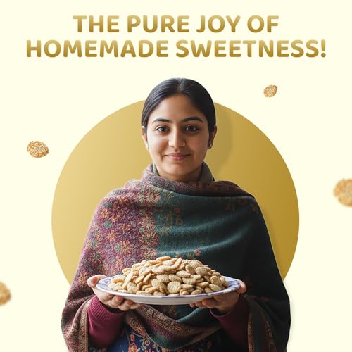 Image of Panchhi Rewri 250 Gram - Homemade Traditional Agra Rewri (Since 1926), Gajjak Made with Sesame Seeds, Gur | Crispy Tilkut Chikki, Healthy Jaggery Sweet for Winter, Festival & Gift