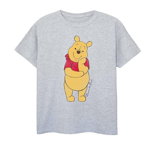 Image of Disney Girls Winnie The Pooh Classic Pooh T-Shirt 9-11 Years Sport Grey
