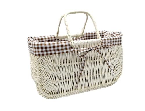 MyBer® K9-489-W-SBR - Capazo Cesta de Mimbre, Color Blanco