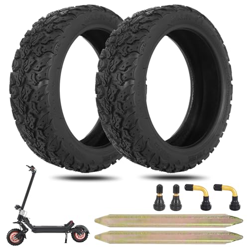 RUTU 2Sets 10x2.50-6.5 Tubeless Off-Road Tires, Replace 60/70-6.5 Scooter Tires, 10-Inch All-Terrain E- Scooter Tires, Wider Tread (69mm), Compatible With Segway Ninebot G30 G30D G30LP and more