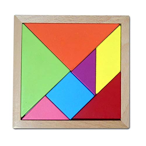 SHIHUI Baby Toy Fine Wooden Jigsaw Puzzle Beech Tangram, Size: 15 * 15cm