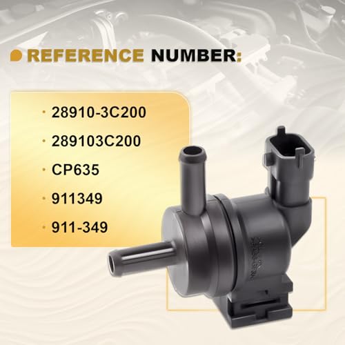 28910-3C200 Vapor Canister Purge Valve Solenoid Compatible with Accent Santa FE Sonata Tucson Forte Optima Sorento Replaces# 911-349 - Thumbnail 3