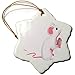 3dRose Cute Pink and White Sewing Mouse with A Sewing Thimble. - Ornaments (orn-264966-1)