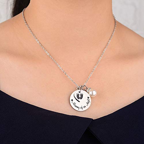 Sunsh Mommy Of An Angel Necklace Infant Child Baby Loss Memorial Pregnancy Loss Miscarriage Stillborn Jewelry Sympathy Gift For Mom #TOP1