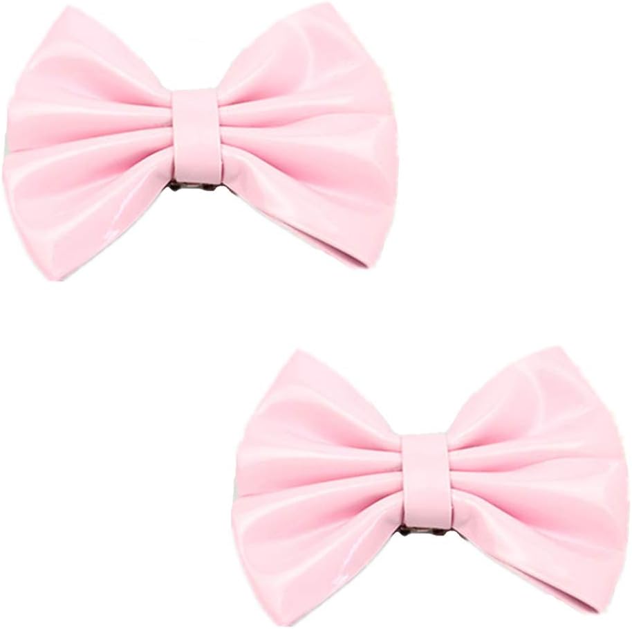 A Pair of Wild Beautiful Bowknot Shoe Buckle Fashion Prom Party PU Faux Leather Removable Shoe Clips image 5